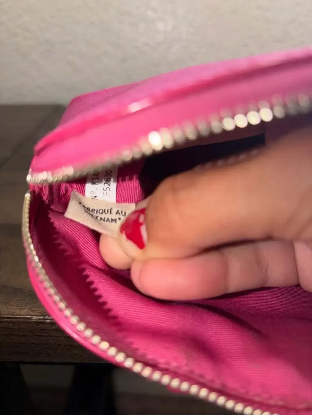 Coach Darcy Bow Cosmetic Case in Hot Pink Leather